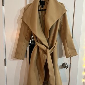 Forever 21 rarely worn tan trench coat size S with fabric waist belt